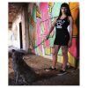 CAMISETA WELCOME TO MADRID NEGRA CHICA