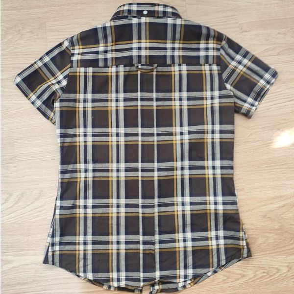 CAMISA CUADRO MARRÓN Y AMARILLO DE MUJER MANGA CORTA