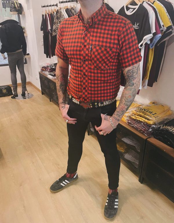 CAMISA CUADRO ROJO 2023 HTH MANGA CORTA