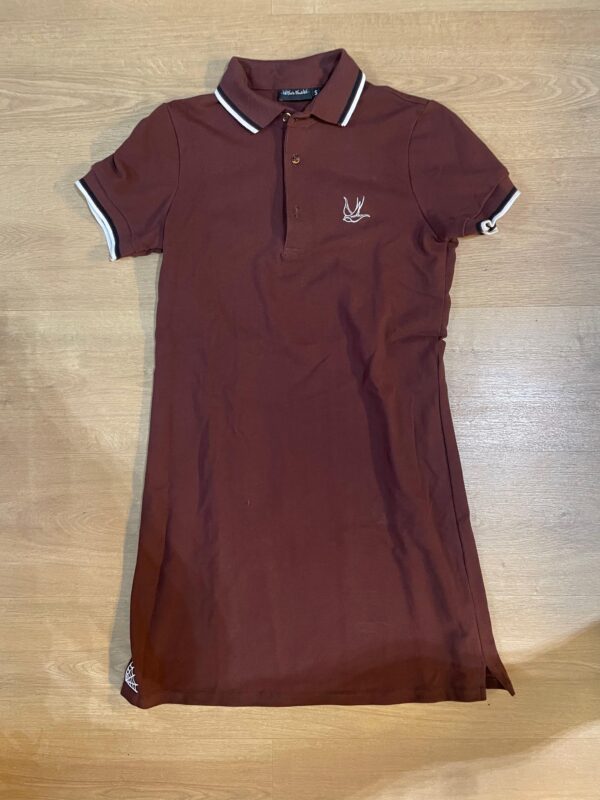 VESTIDO POLO CHOCOLATE DETALLE BLANCO/NEGRO HTH