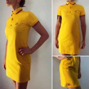 VESTIDO POLO MOSTAZA DETALLE GRANATE HTH