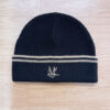 GORRO NEGRO RAYAS / BORDADO BEIGE