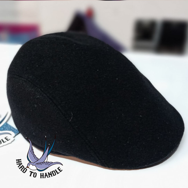 GORRA BOINA IMPERMEABLE FLATCAP PLANA NEGRA HTH