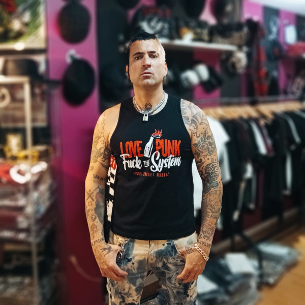 CAMISETA TIRANTES LOVE PUNK, FUCK THE SYSTEM