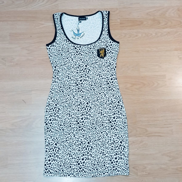 VESTIDO LEOPARDO BLANCO Y NEGRO HTH