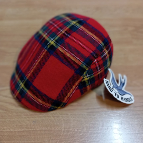GORRA BOINA PLANA ESCOCÉS ROJO HTH